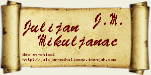Julijan Mikuljanac vizit kartica